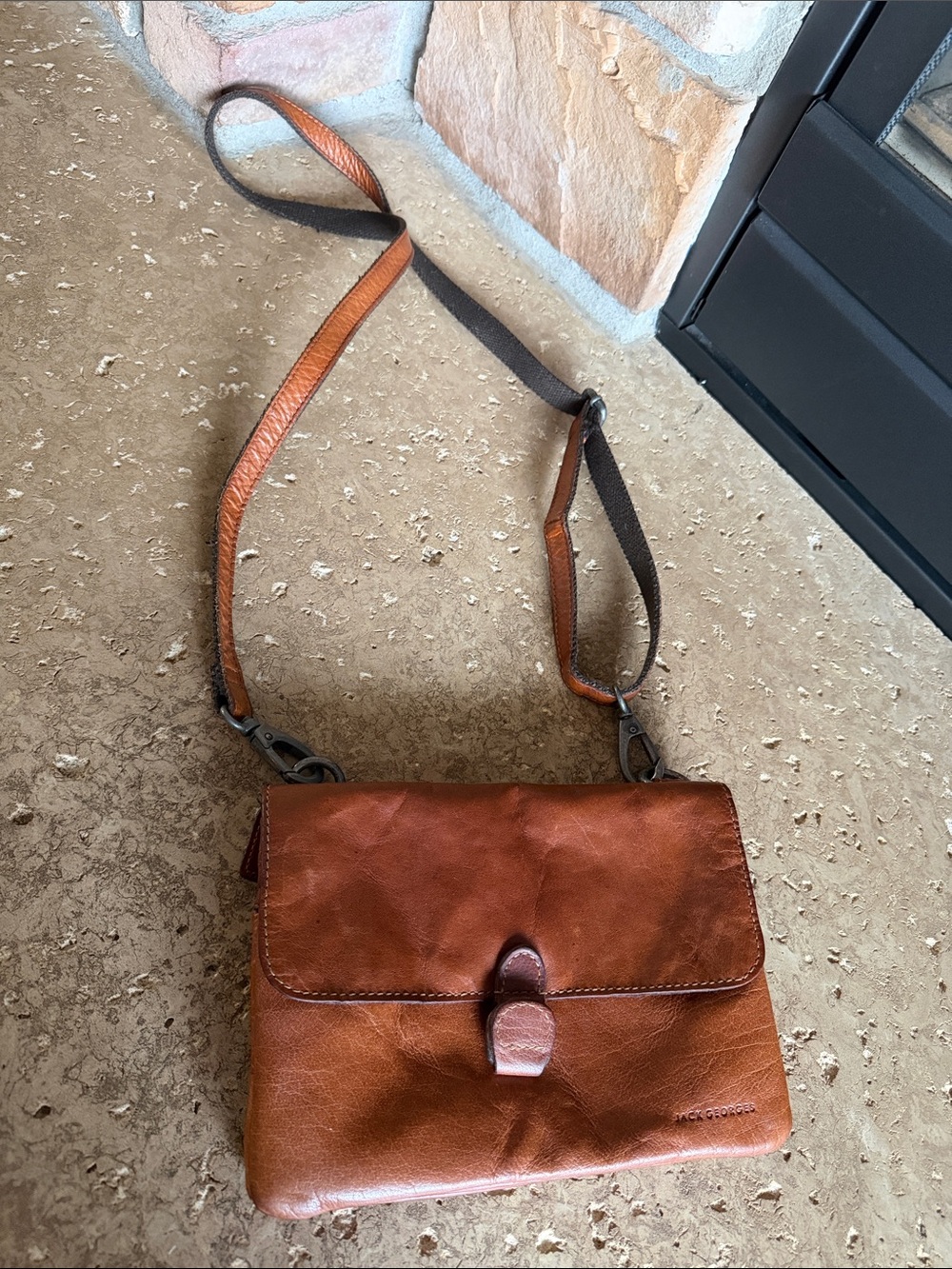Jack Georges Voyager Leather Crossbody Bag with Adjustable Strap
